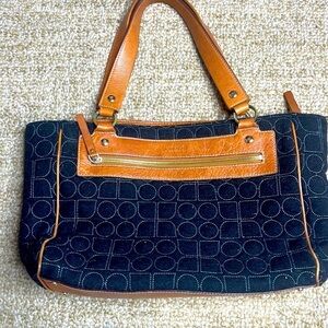 Kate Spade wool geometric print and leather bag